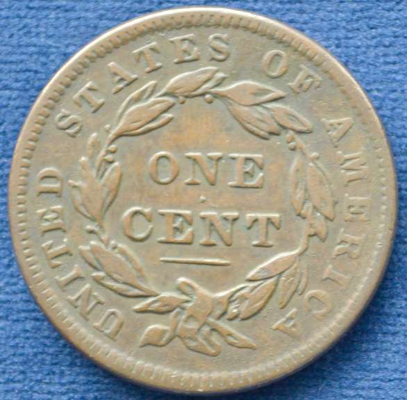 1838 Coronet Large Cent, Circulated.