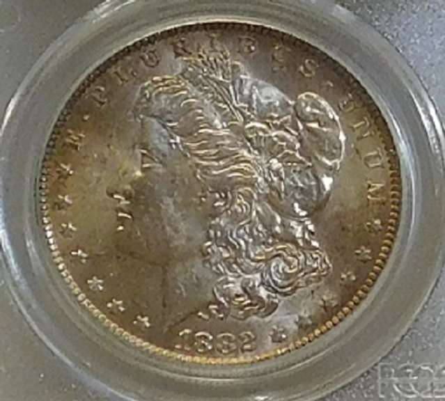 1882-O Morgan Dol PCGS MS-63 colorful, attractive