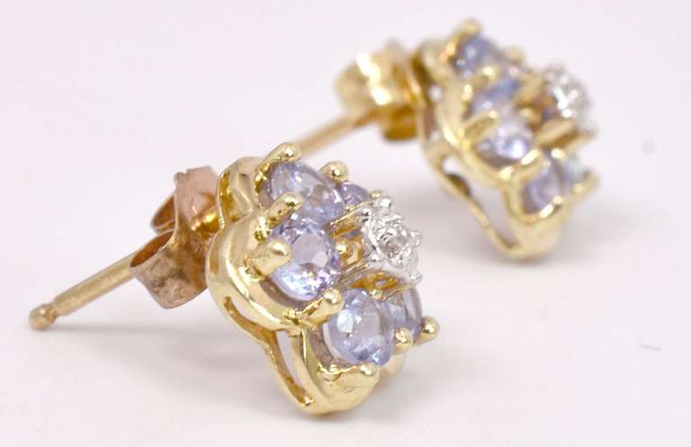 Sparkling Gemstone Earrings in Gold