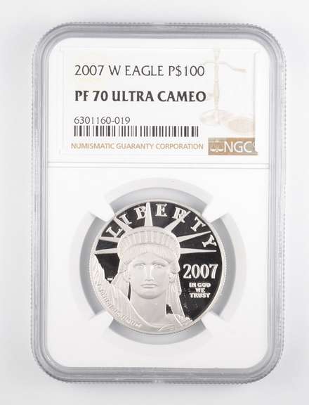 PF70UCAM 2007-W $100 American Platinum Eagle 1 Oz .999 Platinum - NGC