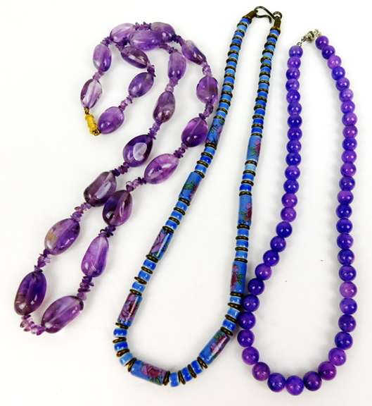 3 Vintage Gemstone Necklaces