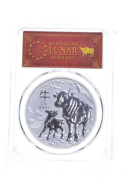 MS70 2021-P Australia 1 Dollar - Year Of Ox First Day Of Issue - PCGS