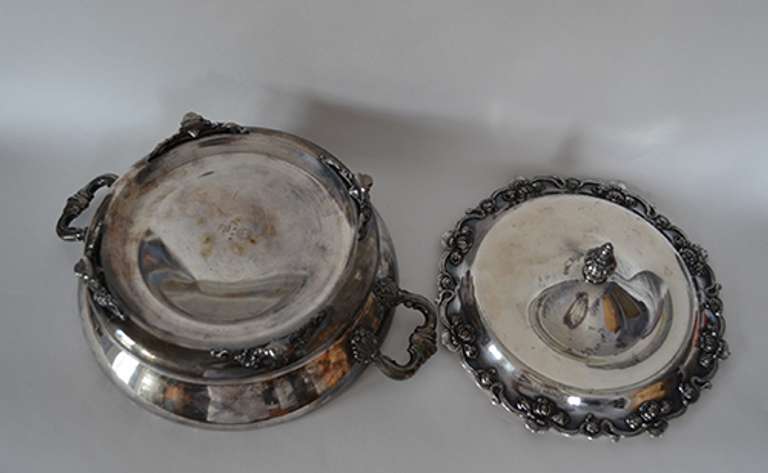 Antique Homan Silver Plate Covered Chafing Dish