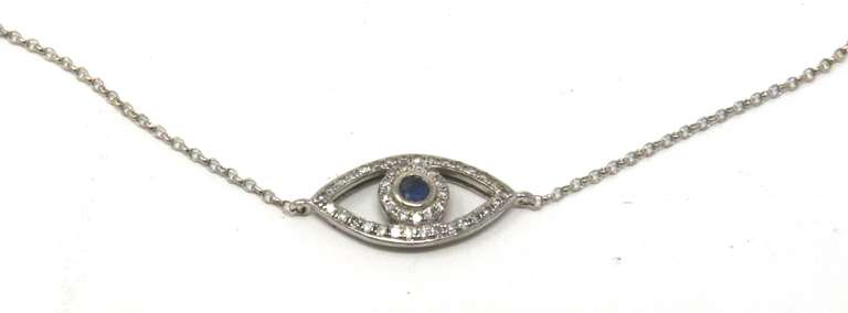 Cute White Gold Evil Eye Bracelet
