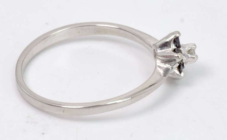 Estate White Gold Flower Design Ring