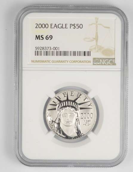 MS69 2000 $50 American Platinum Eagle 1/2 Oz - Graded NGC
