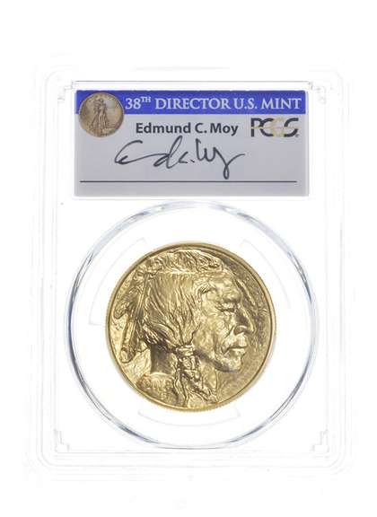 MS70 2018 $50 American Buffalo 1 Oz .999 Fine Gold Coin Signed - PCGS