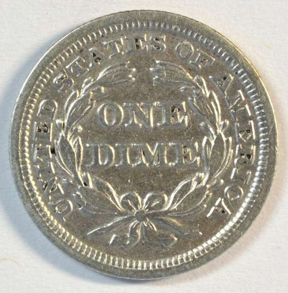 Sharp 1850 Stars Obverse Liberty Seated Dime. AU Details