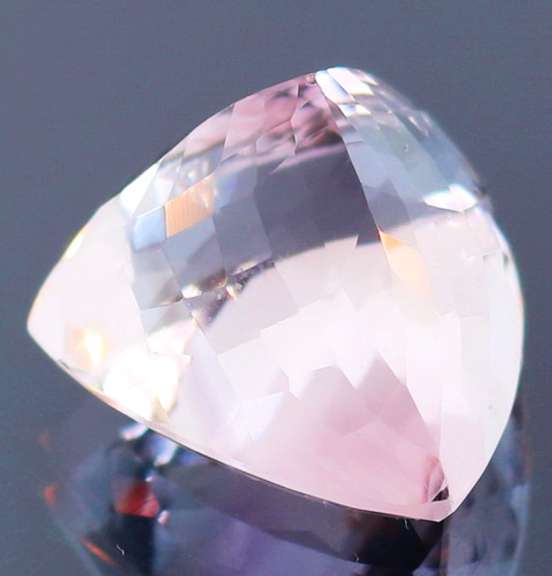 High fire 27.18ct trillion cut platinum pink Amethyst