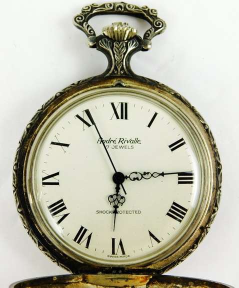 Andre Rivalli 17J Swiss Pocket Watch, Runs