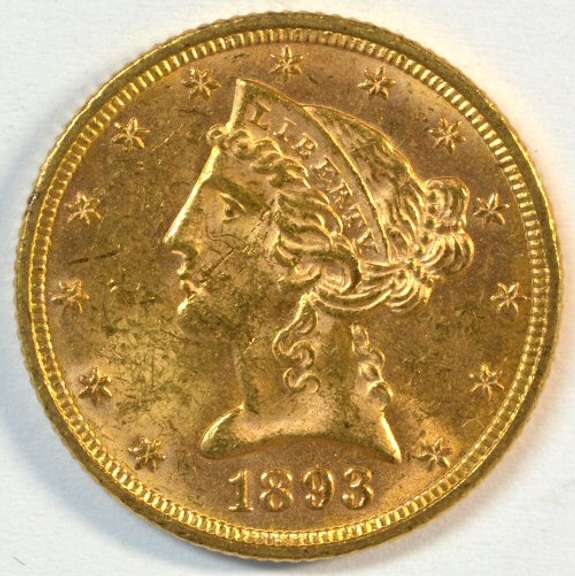 Ultra-fresh Choice BU 1893 US $5 Liberty Gold Piece
