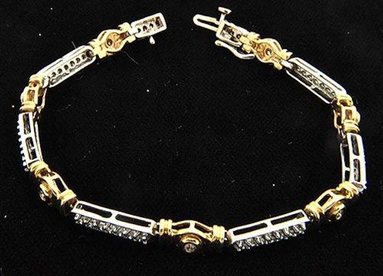 Two Tone 1+ctw Diamond Bracelet