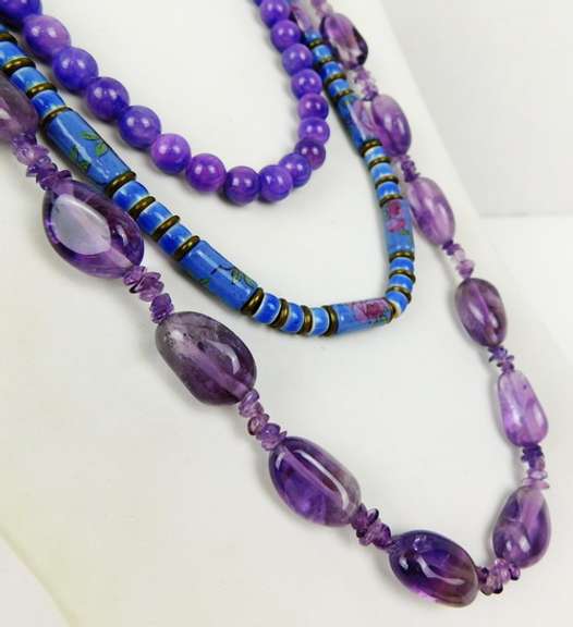 3 Vintage Gemstone Necklaces