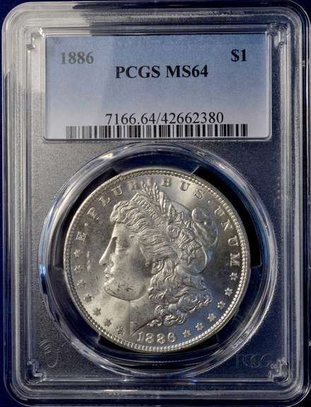 1886 Morgan Silver Dollar PCGS MS64.
