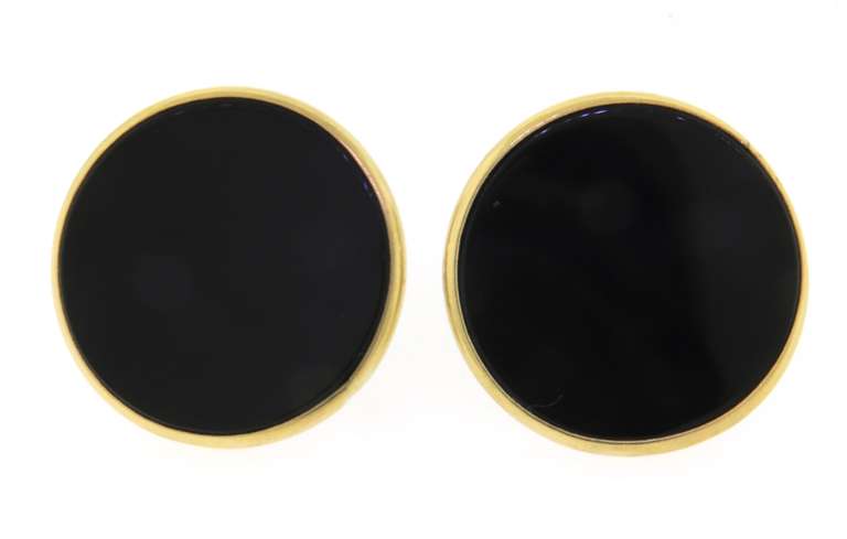 Favorite Yellow Gold Black Onyx Earrings