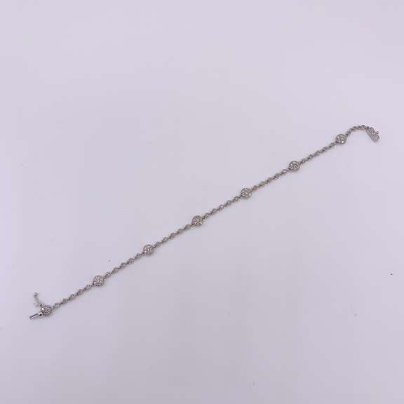 14kt Solid White Gold & Diamond Tennis Bracelet