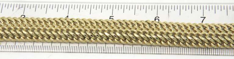 Eyecatching Wide Woven Yellow Gold Bracelet