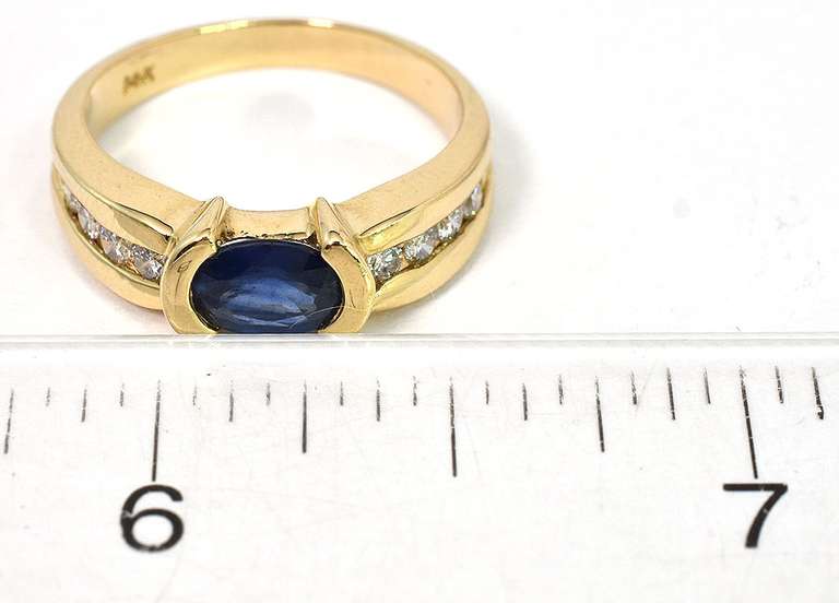 Majestic Sapphire & Diamond Ring in 14KT Yellow Gold