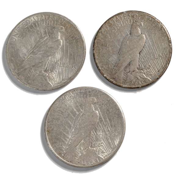 2 1923 S & A 1926 S Peace Dollars
