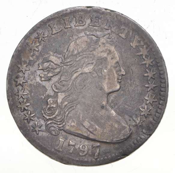 1797 Draped Bust Half Dime - LM-3 R5 - Bent - 16 Stars