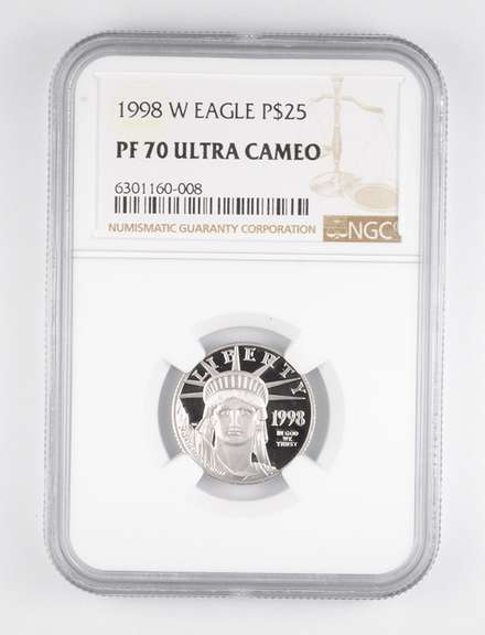 PF70UCAM 1998-W $25 American Platinum Eagle 1/4 Oz .999 Platinum - NGC