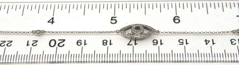 Cute White Gold Evil Eye Bracelet