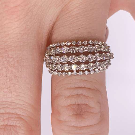 14kt Solid White Gold & Diamond Ring
