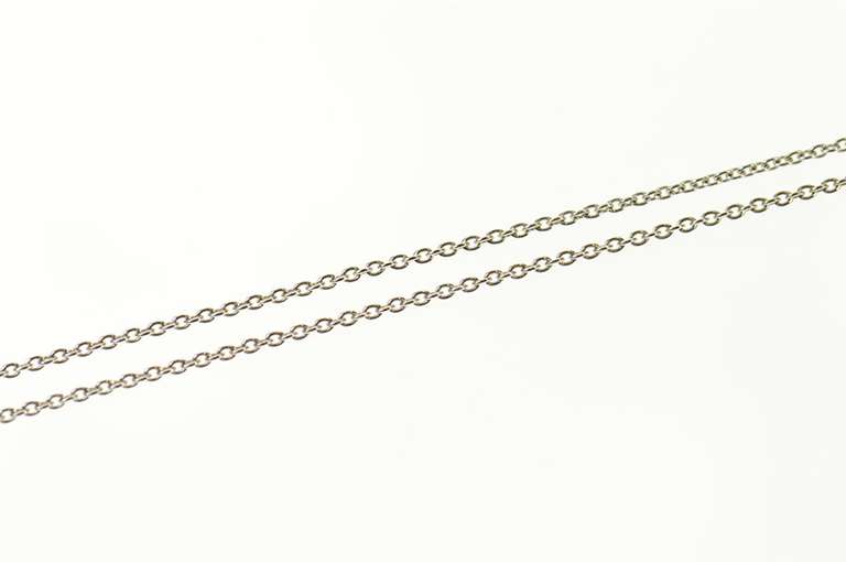 14K White Gold 1.0mm Fancy Classic Cable Link Chain Necklace