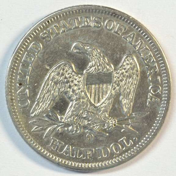 Sharp 1856-O No Motto Seated Liberty Half Dollar. XF/AU details