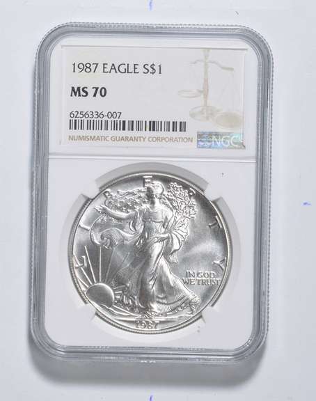 MS70 1987 American Silver Eagle - Graded NGC