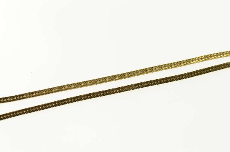 14K Yellow Gold 1.6mm Flat Fancy Chain Squared Link Necklace
