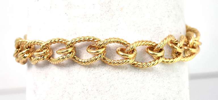 Fancy Textured Bracelet in 14KT Yellow Gold