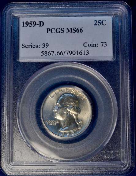 1959-D Washington Quarter PCGS MS66.