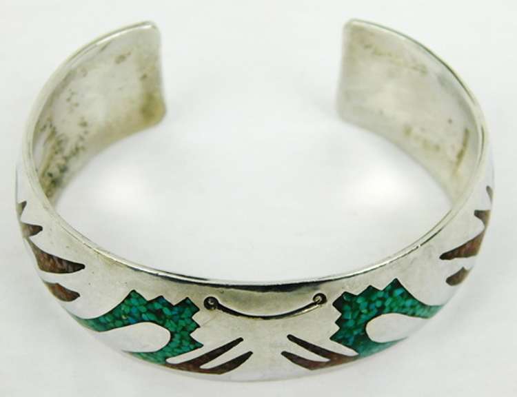 Delvin J. Nelson Navajo Sterling Gemstone Cuff
