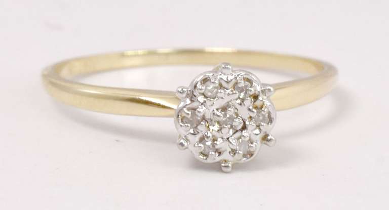 Diamond Accent Cluster Ring in Gold