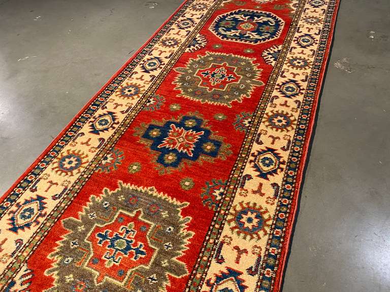 Stunning Fine Kazak Runner 2.6x10