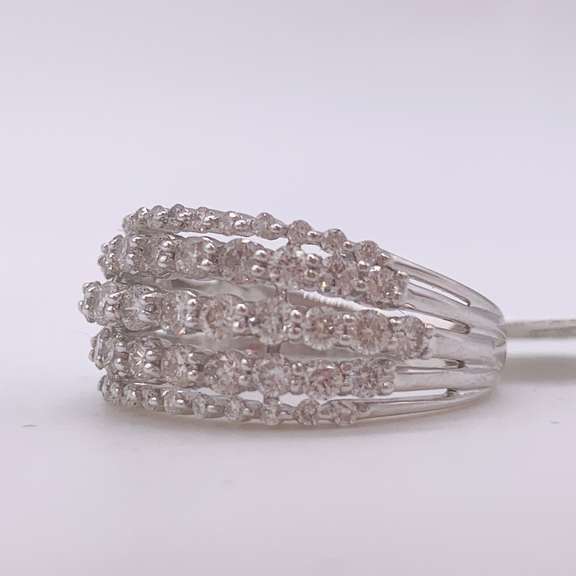 14kt Solid White Gold & Diamond Ring