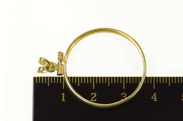 14K Yellow Gold 25.2mm $5 Gold Coin Bezel Holder Pendant
