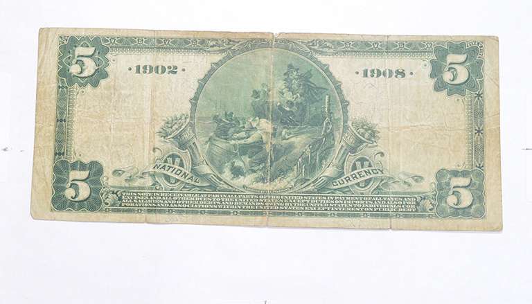 1902 $5 Hanover Nat'l Bank Of New York National Currency Large Note