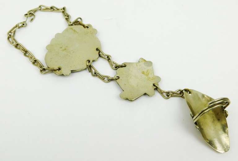 Vintage Silver & Lapis Slave Bracelet