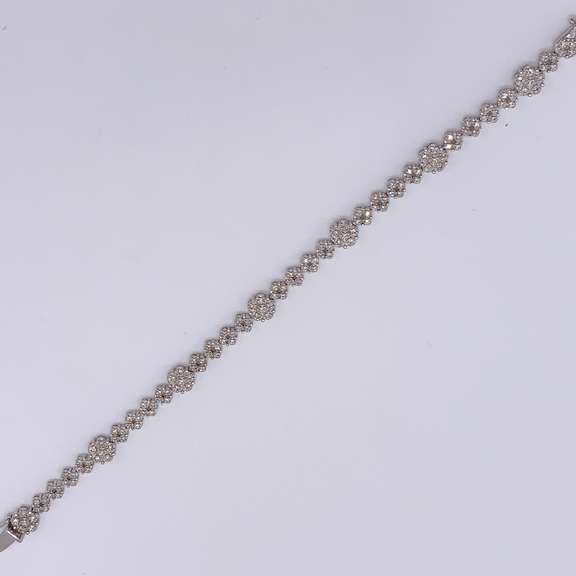 14kt Solid White Gold & Diamond Tennis Bracelet