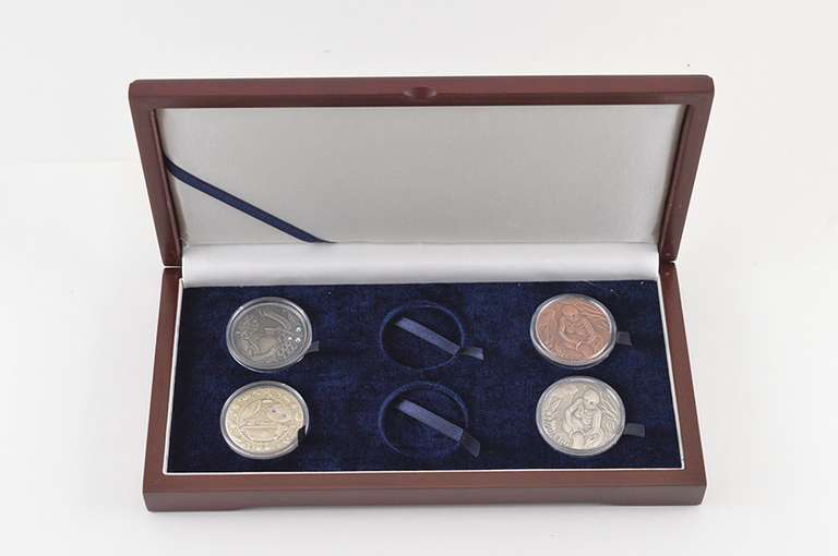 (2) Belarus .925 Silver & (2) Memento Mori Skull Silver & Copper Set