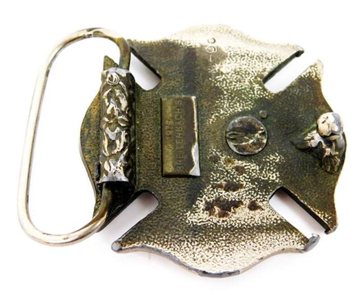 Vintage Fire Dept. Enameled Belt Buckle