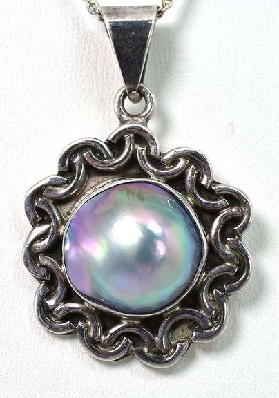 Mysterious Hand-Made Blister Pearl Necklace in Sterling Silver