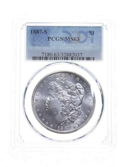 MS63 1887-S Morgan Silver Dollar - Graded PCGS