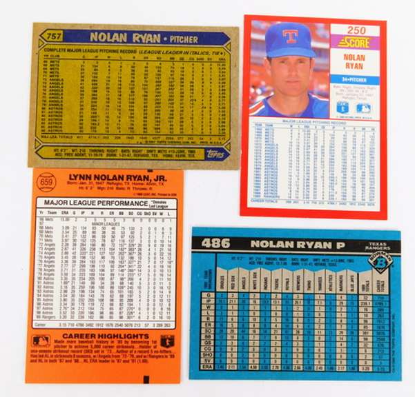 4 Nolan Ryan Baseball Cards