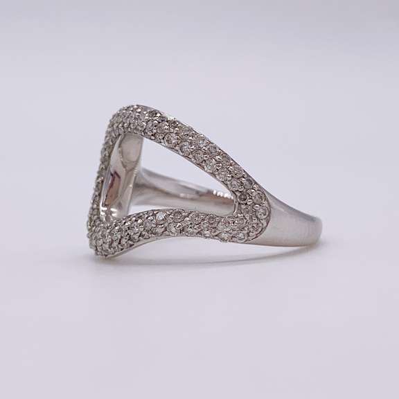 14kt Solid White Gold Diamond Band Ring