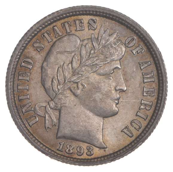 1893 Barber Dime - Love Token