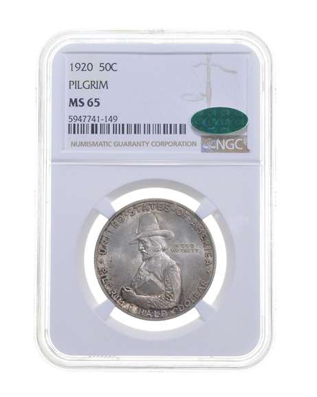 MS65 1920 Pilgrim Tercentenary Commemorative Half Dollar - CAC - NGC