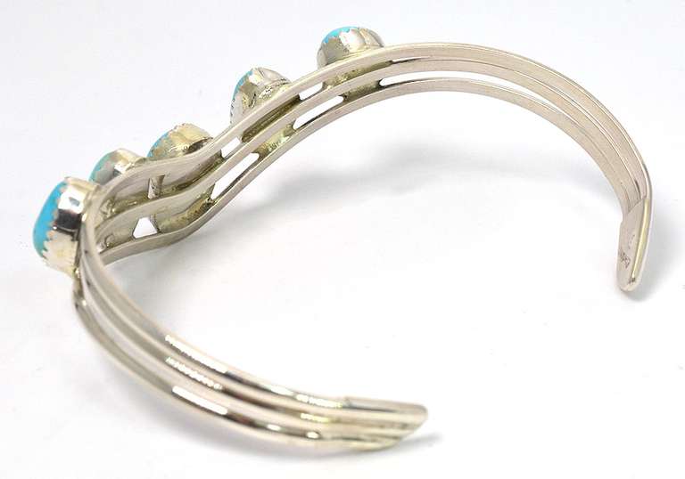 Turquoise V Shape Turquoise Bangle Bracelet